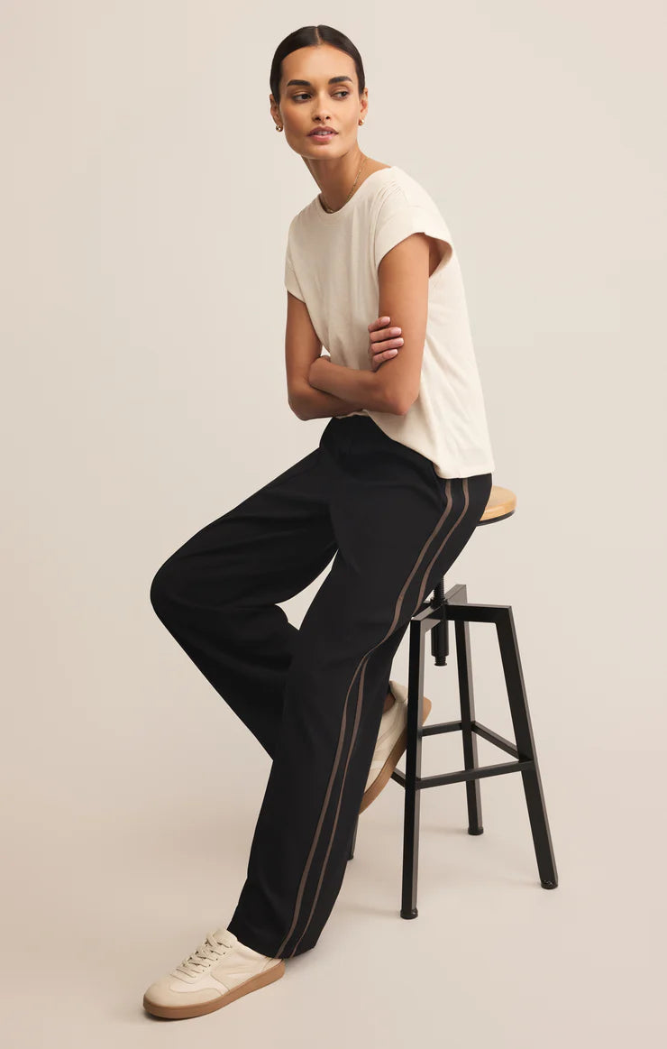 Z SUPPLY SAUNDER TRACK PANT - BLACK