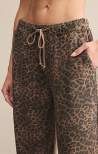 Z SUPPLY HUNTER KNIT LEOPARD PANT - DESERT TAN