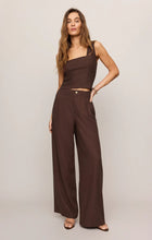 Load image into Gallery viewer, Z SUPPLY MAGNOLIA WIDE LEG LINEN TROUSER PANT - CHOCOLATE CHERRY

