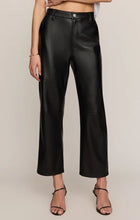 Load image into Gallery viewer, Z SUPPLY VESPER FAUX LEATHER BOWED LEG PANT - BLACK
