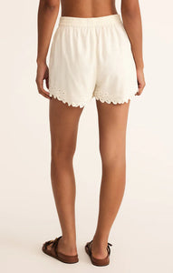 Z SUPPLY PESARO EMBROIDERED LINEN SHORT - WHITE