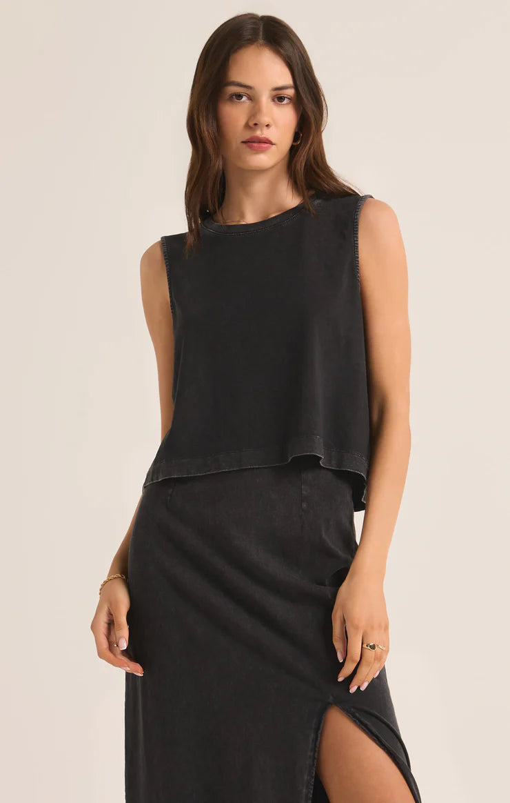 Z SUPPLY SLOANE COTTON JERSEY TANK - BLACK