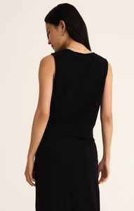 Z SUPPLY SLOANE COTTON JERSEY TANK - TRUE BLACK