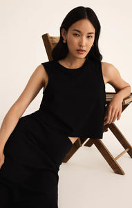 Z SUPPLY SLOANE COTTON JERSEY TANK - TRUE BLACK
