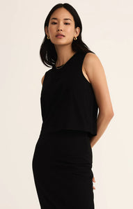 Z SUPPLY SLOANE COTTON JERSEY TANK - TRUE BLACK