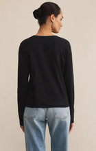 Load image into Gallery viewer, Z SUPPLY MODERN SLUB LONG SLEEVE TOP - BLACK
