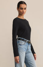 Load image into Gallery viewer, Z SUPPLY MODERN SLUB LONG SLEEVE TOP - BLACK
