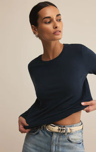 Z SUPPLY MODERN SLUB LONG SLEEVE TOP - ECLIPSE