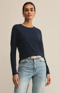 Z SUPPLY MODERN SLUB LONG SLEEVE TOP - ECLIPSE