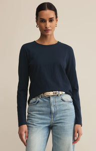 Z SUPPLY MODERN SLUB LONG SLEEVE TOP - ECLIPSE