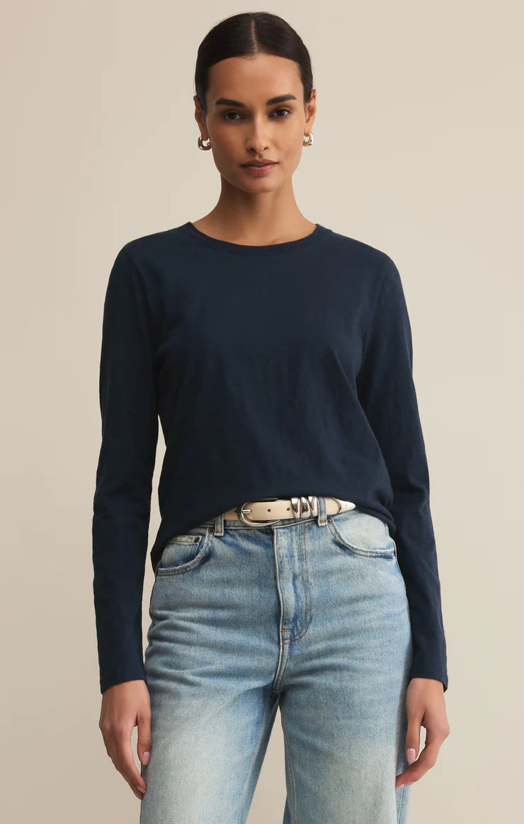 Z SUPPLY MODERN SLUB LONG SLEEVE TOP - ECLIPSE