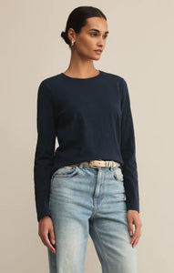 Z SUPPLY MODERN SLUB LONG SLEEVE TOP - ECLIPSE