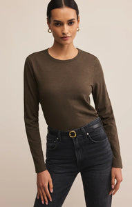 Z SUPPLY MODERN SLUB LONG SLEEVE TOP - TAVERN