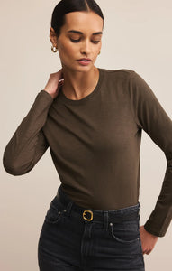 Z SUPPLY MODERN SLUB LONG SLEEVE TOP - TAVERN