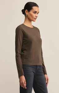 Z SUPPLY MODERN SLUB LONG SLEEVE TOP - TAVERN