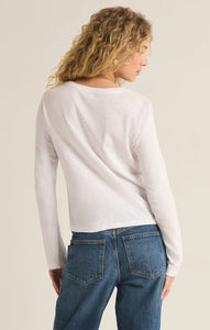 Z SUPPLY MODERN SLUB LONG SLEEVE TEE - WHITE