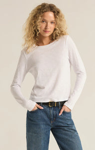 Z SUPPLY MODERN SLUB LONG SLEEVE TEE - WHITE