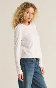 Z SUPPLY MODERN SLUB LONG SLEEVE TEE - WHITE