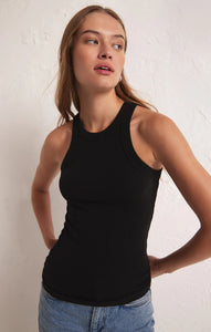 Z SUPPLY LILY RIB TANK - BLACK