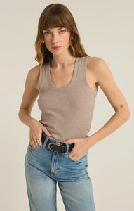 Z SUPPLY SIRENA RIB TANK - HEATHER TAUPE