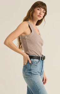 Z SUPPLY SIRENA RIB TANK - HEATHER TAUPE