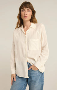 Z SUPPLY PERFECT LINEN TOP - WHITE