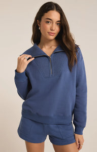 Z SUPPLY SONATA FLEECE SWEATSHIRT - TRUE NAVY