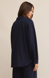 Z SUPPLY LAYOVER MODAL FLEECE BUTTON UP - ECLIPSE
