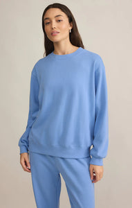 Z SUPPLY CLASSIC BOYFRIEND FLEECE SWEATSHIRT - BLUE RIVER