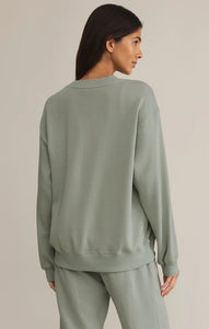 Z SUPPLY CLASSIC BOYFRIEND FLEECE SWEATSHIRT - SAGE GREEN