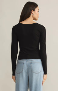 Z SUPPLY INFINITY FITTED LONG SLEEVE TEE - BLACK