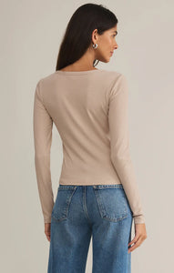 Z SUPPLY INFINITY FITTED LONG SLEEVE TEE - PARCHMENT