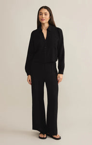 Z SUPPLY CASSIDY FULL LENGTH GAUZE PANT - BLACK