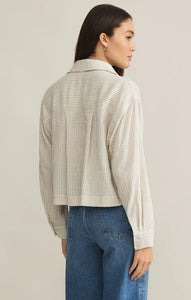 Z SUPPLY DEL MAR COTTON GAUZE STRIPED SHIRT - NATURAL