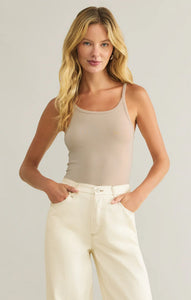 Z SUPPLY SECOND SKIN RACER TANK - PARCHMENT