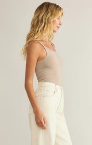 Z SUPPLY SECOND SKIN RACER TANK - PARCHMENT