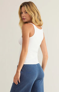 Z SUPPLY SECOND SKIN RACER TANK - WHITE