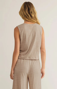 Z SUPPLY SLOANE TEXTURED SLUB TOP - PARCHMENT