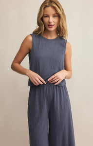 Z SUPPLY SLOANE TEXTURED SLUB TOP - WORN BLUE