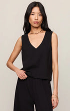 Load image into Gallery viewer, Z SUPPLY SLOANE V-NECK COTTON JERSEY TANK - TRUE BLACK

