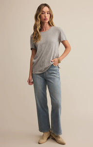 Z SUPPLY FOUNDATION PREMIUM SLUB TEE - CLASSIC HEATHER GREY