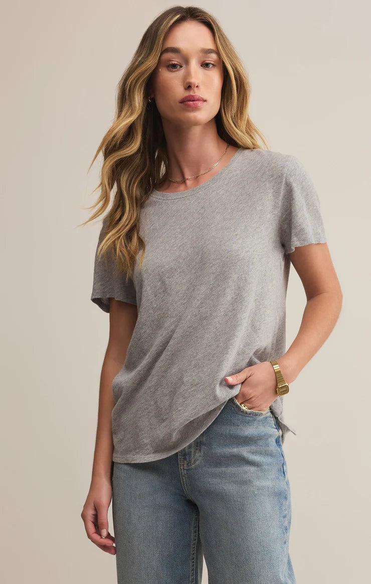 Z SUPPLY FOUNDATION PREMIUM SLUB TEE - CLASSIC HEATHER GREY