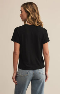 Z SUPPLY TOURIST KNIT JERSEY TEE - BLACK