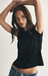 Z SUPPLY TOURIST KNIT JERSEY TEE - BLACK