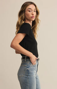 Z SUPPLY TOURIST KNIT JERSEY TEE - BLACK
