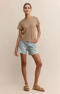 Z SUPPLY TOURIST KNIT JERSEY TEE - DESERT TAN