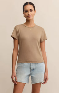 Z SUPPLY TOURIST KNIT JERSEY TEE - DESERT TAN