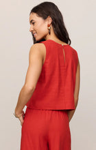 Load image into Gallery viewer, Z SUPPLY SLOANE LINEN CROPPED TANK - CHILI PEPPER
