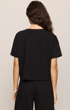 Load image into Gallery viewer, Z SUPPLY SWAY TEXTURED CROPPED TEE - BLACK

