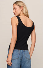 Load image into Gallery viewer, Z SUPPLY LAINEY POINTELLE BUTTON FRONT TANK - BLACK
